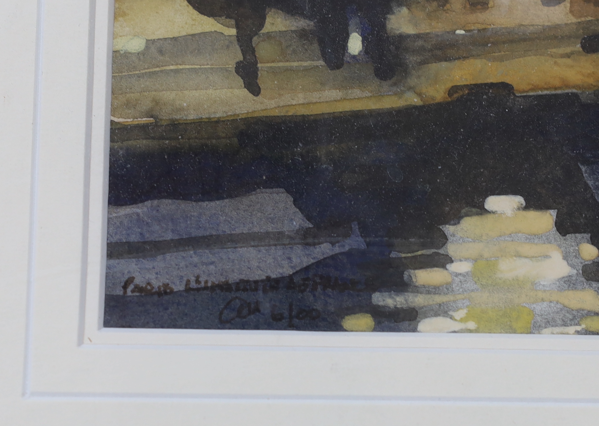 Alan Hepburn (19th/20th. C), watercolour, Notre Dame, Paris, inscribed, details verso, 24 x 35cm